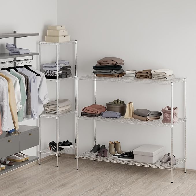 24" Deep x 60" Wide x 54" Height Wire Shelving Kit | 3-Tier | NSF Commercial Storage Rack Unit