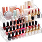 Jetec 2 Pcs Acrylic Card Display Stand Versatile Display for Trading Cards Greeting Card Sunglasses Organizer Nail Polish Holder Essential Oils Cosmetic Cases Eyewear Rack(3 Tiers Style)