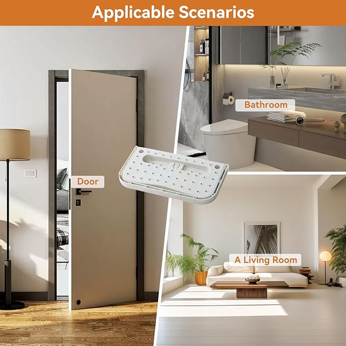 Hanging Shoe Rack, 2Pcs Plastic Shoes Rack Wall Mount Folding Organizer Door Shoe Storage Organizer Self Adhesive Shoe Holder for Door(White)