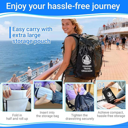 Cruise Ship Magnetic Door Organizer, Over The Door Organizer For Cruise Ships, Magnetic Shoe Rack with 2 Strong Anti-Scratch Magnets & Durable Pockets To Store Cruise Essentials (White)