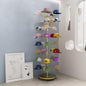 8 Tier Hat Rack with 40 Hooks for Hanging Hats or Wigs, Freestanding Hat Rack Stand, Metal Hat Organizer Rack, Rolling Retail Hat Display Rack for Home/Store (Gold,8 Tier)