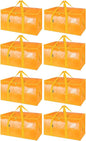 BALEINE 8-Pack Oversized Moving Bags with Reinforced Handles, Heavy-Duty Storage Tote for Clothes, Moving Supplies (Light Yellow, 8-Pack)