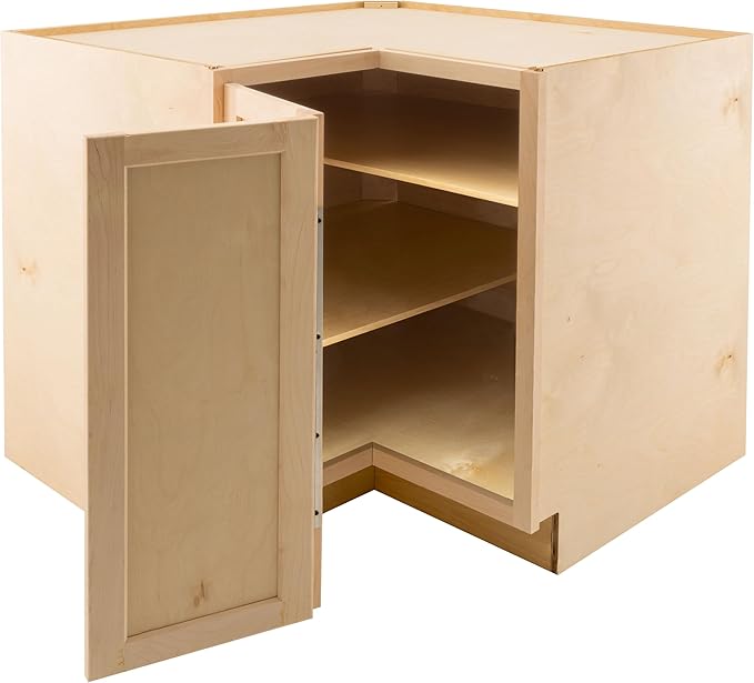 Quicklock RTA (Ready-to-Assemble) | Base Kitchen Cabinets - Shaker Style | Made in America (Raw Maple, 36" W x 34.5" Hx24 D Easy Reach)