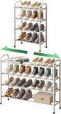 kiplant Expandable Shoe Rack, 4-Tier Expandable Metal Shoe Rack,Shoe Shelf for Closet, Entryway & Hallway