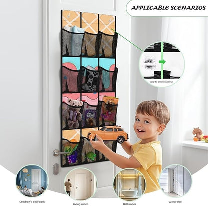 Over the Door Shoe Organizer,Ice Cream Pattern Shoe Organizer Door Hanger,Shoes Hanger Storage Organizer Bag for Bedroom Waterproof Reusable