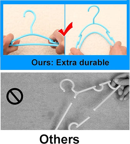 YYaaloa 30pcs Kids Clothes Hangers Baby Clothes Hangers Childrens Plastic Infant Hangers Very Durable Kids Hangers Toddler's Hangers for 1inch Closet Rod (6 colors-30pcs)