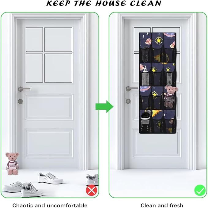Generic Black Space Hanging Pocket Organizer Lightweight Storage Door Organizer Meet Diverse Storage Needs and Make Finding Things More Convenient and Efficient for Boys Students