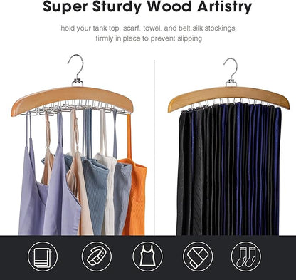 Tie Hanger 24 Hooks Tie Racks For Men Closet, Tie Rack With Upgraded 360°Rotating,Tie Hangers For Men,Tank Top Hanger,Neck Tie organizer,Belts Scarves Accessories for Bras,Tank Tops,Camisoles…