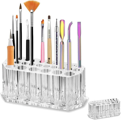 Acrylic Nail Art Tool Organizer Storage for Storing Pro Beauty Finger Nailcare Art Kit Tools Makeup Display Case Refillable Container Holder Organization