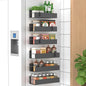 HuggieGems 6 Pack Magnetic Spice Storage Rack Organizer for Refrigerator and Oven, Dark Gray Fridge Organizers and Storage
