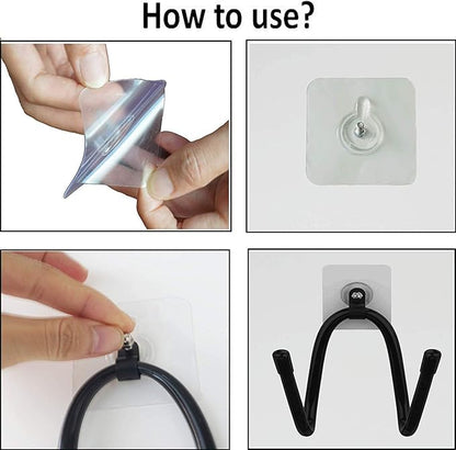 Cowboy Hat Rack Hat Holder Hat Organizer Hat Hanger Hat Wall Mount - Adhesive Metal Hooks - Easy to install - 4 Pack - No Hat