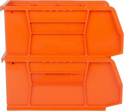 Hudson Exchange 11" x 5-1/2" x 5" (12 Pack) Plastic Stackable Storage Bin and Hanging Container, Orange