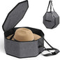 Cowboy Hat Storage Box with Rigid Internal Support, Foldable Hat Travel Case for Wide Brim Hats, Fedora and Panama, Stackable Hat Organizer for Closet with Reinforced Handles and Dust-Proof Zipper