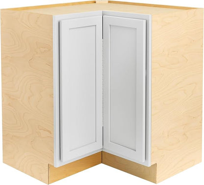 Quicklock RTA (Ready-to-Assemble) | Base Kitchen Cabinets - Shaker Style | Made in America (Pure White, 18" D x 30" W x 34.5" H Lazy Susan)