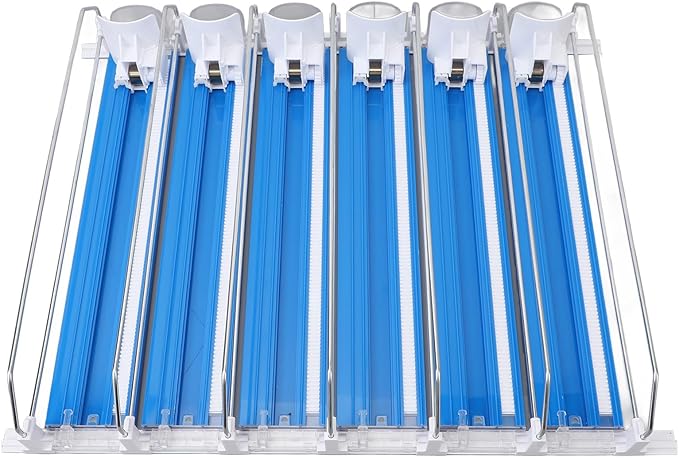 Zerodis 6Pcs Fridge Drink Organizer, Can Water Bottle Drink Dispenser Automatic Beverage Pusher Beverage Thruster Beer Supermarket Shelf Thrusters Convenience Store Freezer (Blue)