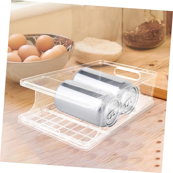 Ciieeo Rolling Soda Can Holder for Refrigerator Fridge Can Dispenser Beverage Holder