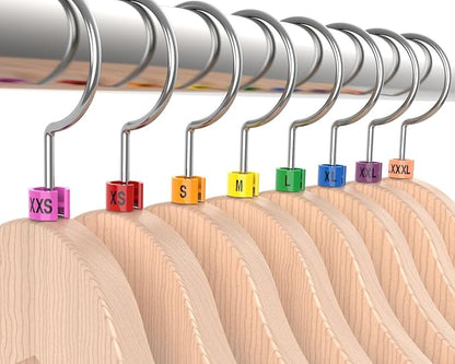 Colored Hanger Sizer Garment Markers (Sizes: XXS-XXXL) Color Coded Size Clips - 100 Pieces/Size - 800 Pieces Total