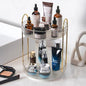 Rotating Makeup Organizer Countertop 2 Tier Lazy Susan Trays Clear Skincare Perfume Storage for Bathroom Counter Vanity, Transparent