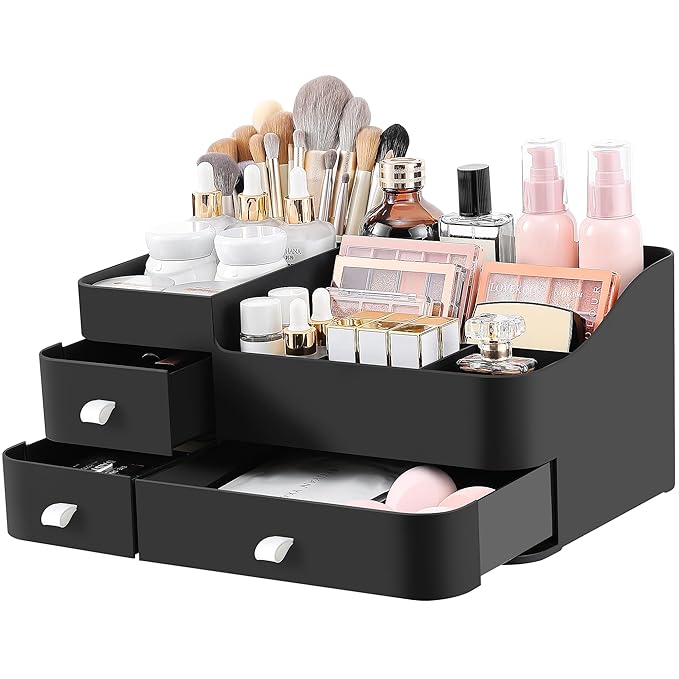 Cologne Perfume Organizer With Drawers,Large Perfumes Vanity Countertop Storage,Perfume Stand for Cologne, Deodorant, Beard, Shaving Lotion,Skincare,Dresser Organizer Room Decor for Men,Gifts for Men