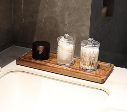 Bathroom Vanity Tray, Bathroom Tray for Counter, Toilet Tank Tray, Wood Bathroom Tray for Organizing and Home Decor (11.8 x 5.1 x 0.8 inch)