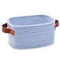 ABenkle Small Storage Basket, Mini Baskets with Handle, Cute Cotton Woven Baskets for Shelves, Boho Decorative Toy Storage Bin for Nursery, Spa, Empty Gift Basket - XS, Blue