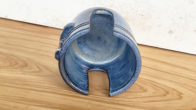 Fleur De Lis Sponge Holder for Sink White French Country Farmhouse Decor Compact Handmade Drain Rack (Blue)