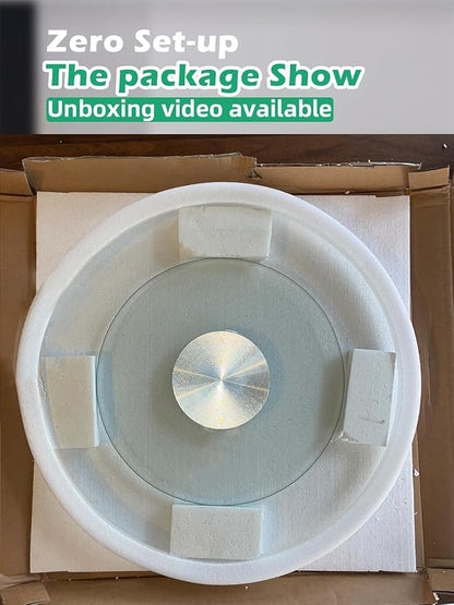 22.8" Lazy Susan for Table Top Tempered Glass Rotating Serving Tray for Dining Table, Kitchen Lazy Susan Organizer Spinning Rotating Food Server Party Centerpieces Heavy Duty (58cm / 22.8in)