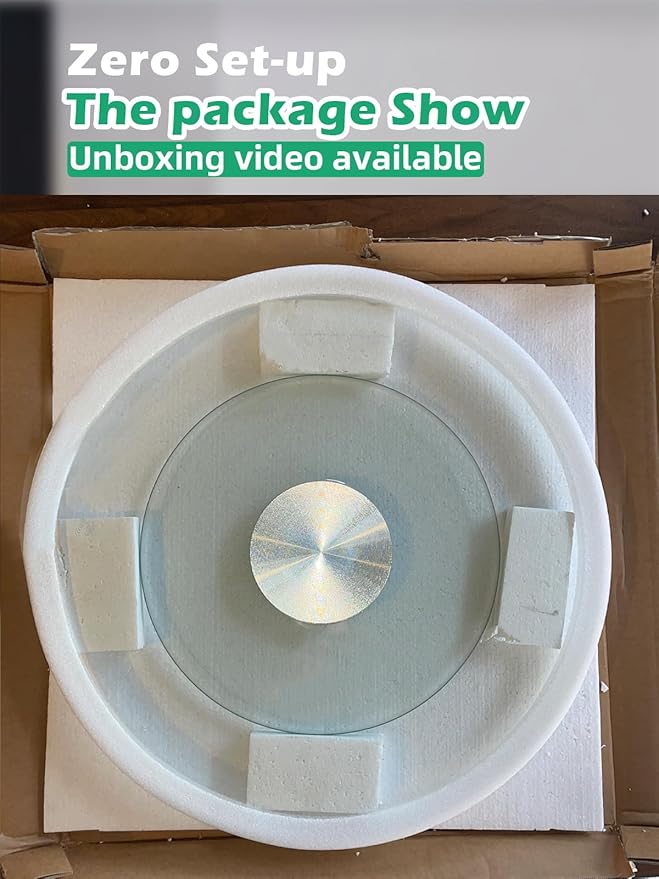 26.7 inch Lazy Susan for Table Top Tempered Glass Rotating Serving Tray for Dining Table, Kitchen Lazy Susan Organizer Spinning Rotating Food Server Party Centerpieces Heavy Duty (68cm / 26.7in)