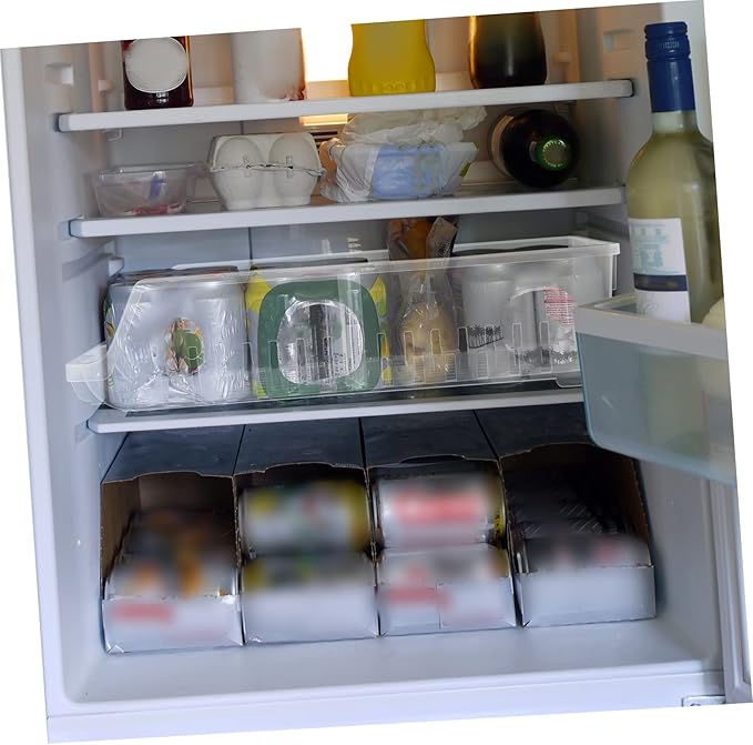 LABRIMP Refrigerator Beverage Holder Beer Storage Dispenser Compact Can Storage Box Organizer