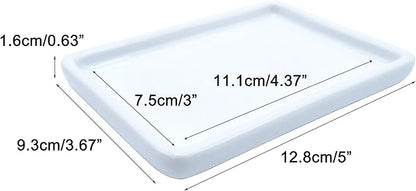 Ceramic Soap Dish for Shower 2 Pack Bar Soap Holder Palette for Watercolors Soap Tray