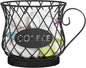 YINMIT K Cup Holder Organizer, Sturdy Coffee Pod Holder Organizer, 35 Kcup Large Capacity Storage Basket for Kitchen Counter and Office Desktop (Black-Circular with Handle)