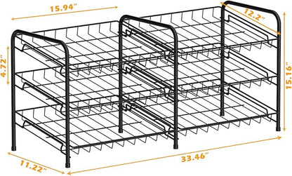 Can Rack Organizer, Can Storage Rack, Can Organizers and Storage for Pantry, Stackable Can Storage Dispenser for Kitchen Pantry Cabinet, Black