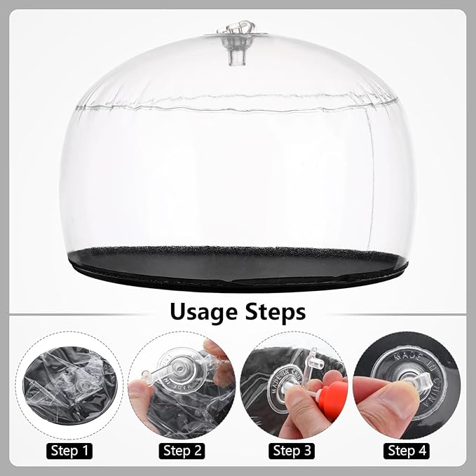 DOITOOL Inflatable Hat Shaper and Display Stand for Baseball Caps and Wigs Tabletop Pvc Hat Holder with Protective Inner Support to Prevent Deformation for Home and Store Use 6.69X6.49X5.51In