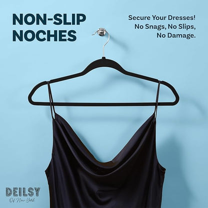 DEILSY™ Black Hangers 50 Pack - Thin Slim Space Saving, Plastic Hangers, Non Velvet Plastic Hanger for Closet Organization Hanger for Clothes Adult