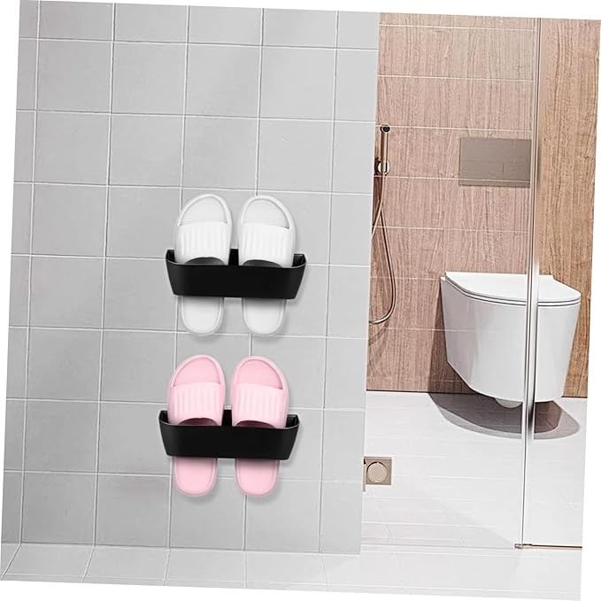 Happyyami 4 Mounted Shoe Rack Expandable Hanging Shoe Organizer for Closet Entryway and Bathroom Space-Saving Slipper Holder Adjustable Slots