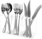 Clear Acrylic Cutlery Storage Organizer, Plastic Cutlery Utensil Holder Storage Organizer Caddy for Kitchen Countertop Organization, Holds Fork, Knife, Spoon, Pen, Silverware Tableware Storage Box