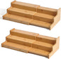 JinDoWin Spice Rack Organizer For Cabinet, Spice Organization For Cabinet, Spice Rack For Countertop,15.7 Inch Adjustable Seasoning Organizer Spice Organizer (2 Pack, Medium)