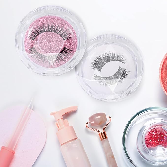 Beavorty 3 Pcs Empty Eyelash Case Holder Container Storage Organizer for False Lashes - Crystal Plastic Travel Individual Lashes Holder - Paper
