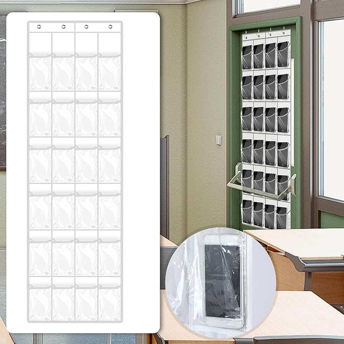 Windyun 24 Pockets Over the Door Hanging Organizer Large Clear Hanging Shoe Rack Holder for Closet Back of Door Bathroom Waterproof Hanger Nonslip