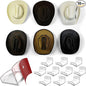 Modern JP Adhesive Hat Hooks for Wall (10-Pack) - Cowboy Hat Rack, Wide Brim Hat Organizer, Strong Hold Hat Hangers for Wall - Clear
