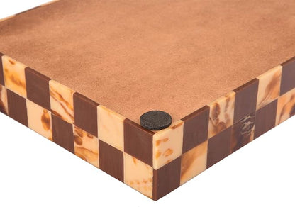Handicrafts Home Small Bathroom Tray for Countertop, Resin Inlay Vanity Tray for Perfume & Cosmetics, Guest Towel Holder, Decorative Serving Tray for Bathroom,10x6, Vintage Decor, Brown Bathroom Tray