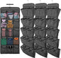 3Pcs 30 Large Pockets Dual Sided Hanging Shoe Organizer Double-Side Closet Storage Shelves with Rotating Hanger Space Saving Storage Bag Portable Shoe Rack Holder for Bedroom Laundry Room,Black