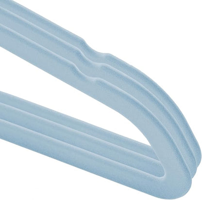 Casafield 100 Velvet Kid's Hangers - 14" Size for Children's Clothes - Light Blue