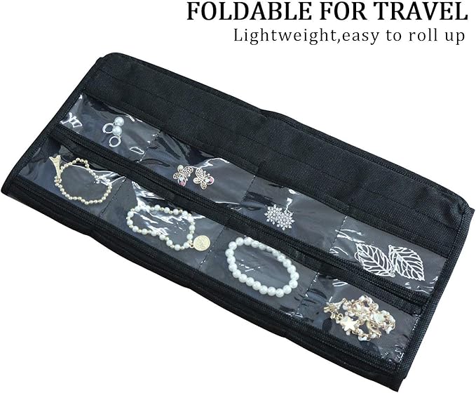 BB Brotrade Hanging Jewelry Organizer, 80 Pocket Accessories Organizer (Black)
