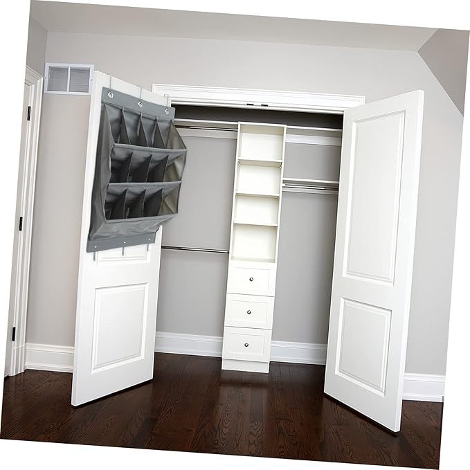 Hemobllo Multi Layer Hanging Door Storage Pouch Compartment Organizer for Closet Back Breathable Gray Hanging Bags for Shoes Crafts Beauty Supplies and Household Items in Bedroom Bathroom