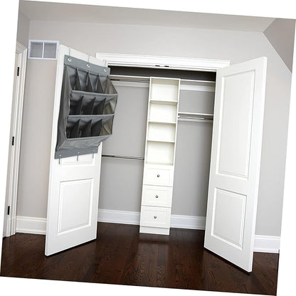 Hemobllo Multi Layer Hanging Door Storage Pouch Compartment Organizer for Closet Back Breathable Gray Hanging Bags for Shoes Crafts Beauty Supplies and Household Items in Bedroom Bathroom