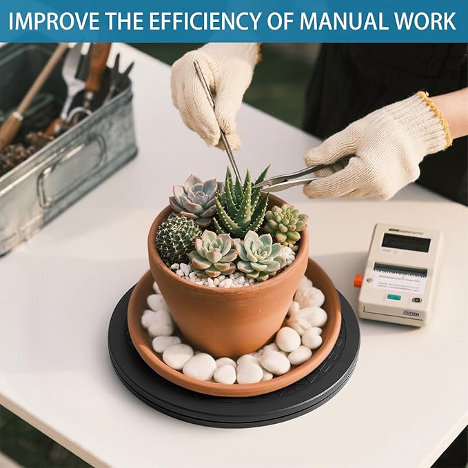 8 Inch Heavy Duty Rotating Swivel Stand - Lazy Susan with Steel Ball Bearings for Model Base/Rotating Plants/Crafts Stand Monitor/TV/Monitors/Potted Plants (360˚ Rotation)