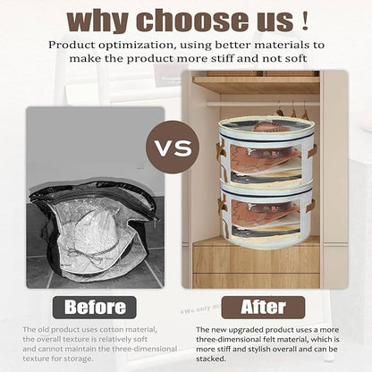 STARGAZ Oversized Clear Hat Storage Bag, Hat boxes for women storage, Cowboy hat storage, Hat accessories, hat organizer for closet, hat travel case with Handle, Holds Up to 10 Hats (White 1 Pack)