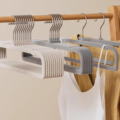 HGYZE Velvet Pants Hangers with Non Slip Bar, 20 Pack Felt Trouser Hanger, Perchas Terciopelo, Percha para Pantalones with 360° Swivel Hook for Spaghetti Strap Dresses, Shorts, Jeans, Slack, Grey
