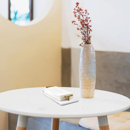 Guest Towel Holder Tray for Bathroom - White Marble-Tray - Napkin Holder for-Bathroom - Paper Hand Towel Holder.